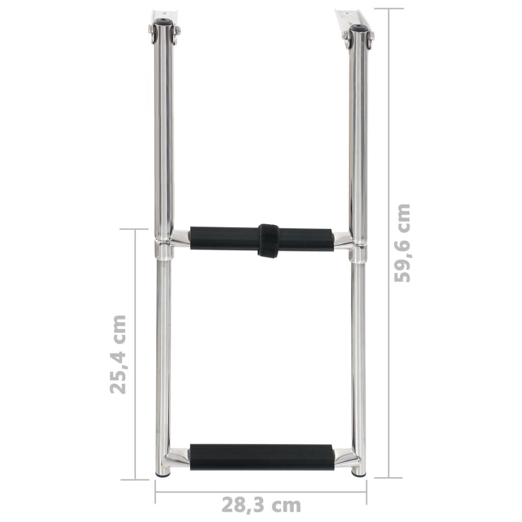 Échelle d'embarquement pliable 2 marches Acier inoxydable