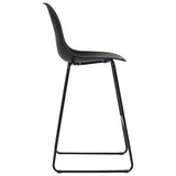 Chaises de bar lot de 6 noir plastique