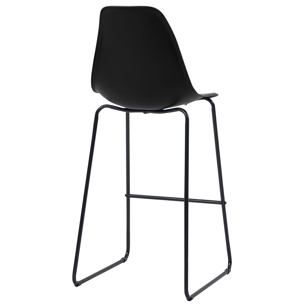 Chaises de bar lot de 6 noir plastique