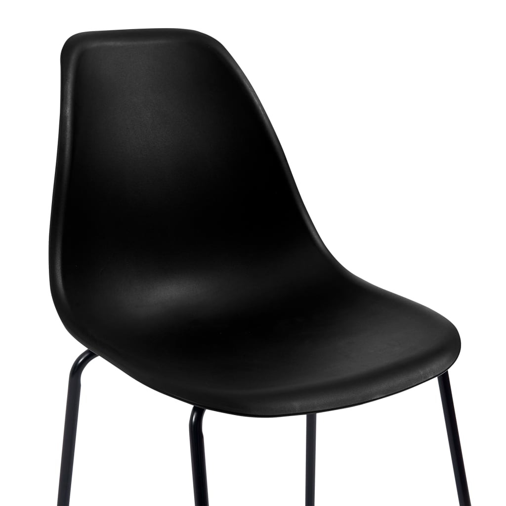 Chaises de bar lot de 6 noir plastique