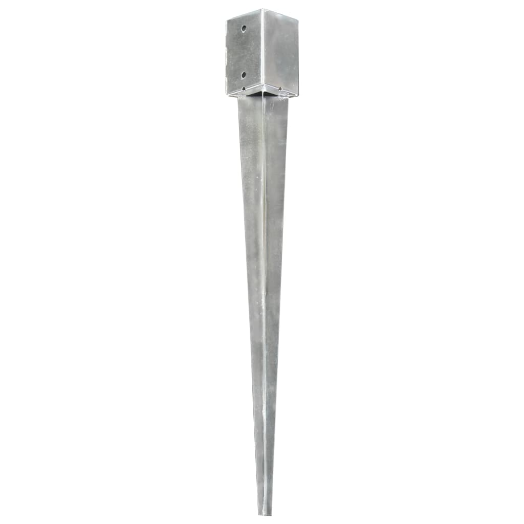 Ground stakes 2 pcs Silver 9x9x90 cm Galvanized steel