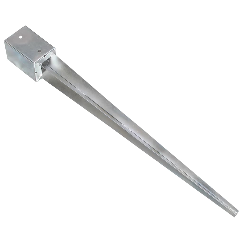 Ground stakes 2 pcs Silver 9x9x90 cm Galvanized steel