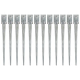 Ground stakes 12 pcs Silver 9x9x90 cm Galvanized steel