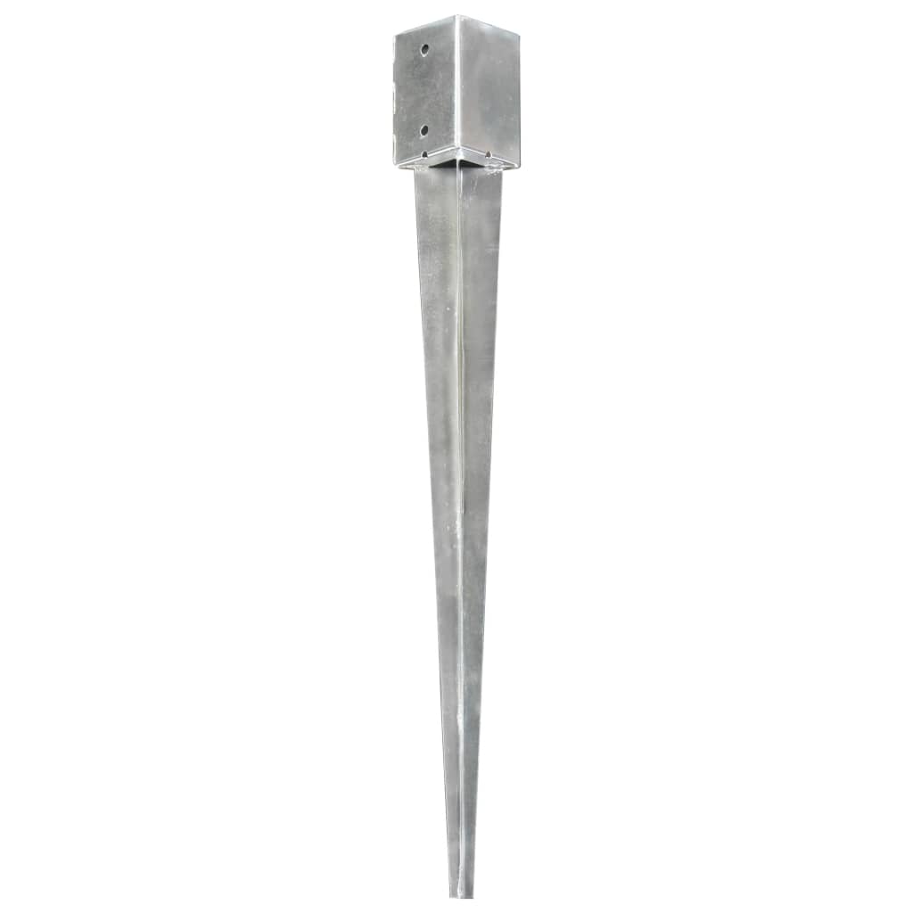 Ground stakes 12 pcs Silver 9x9x90 cm Galvanized steel