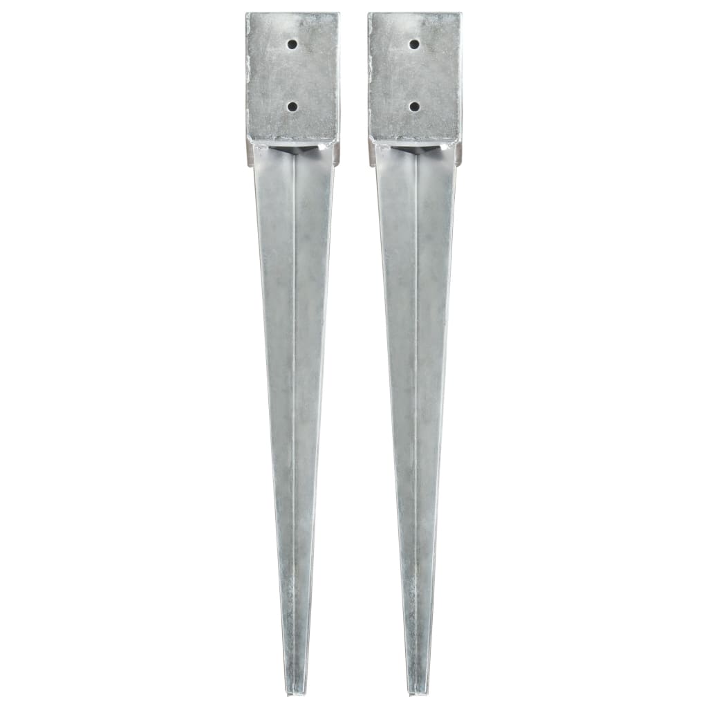 Ground stakes 2 pcs Silver 10x10x76 cm Galvanized steel