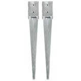 Ground stakes 2 pcs Silver 10x10x76 cm Galvanized steel