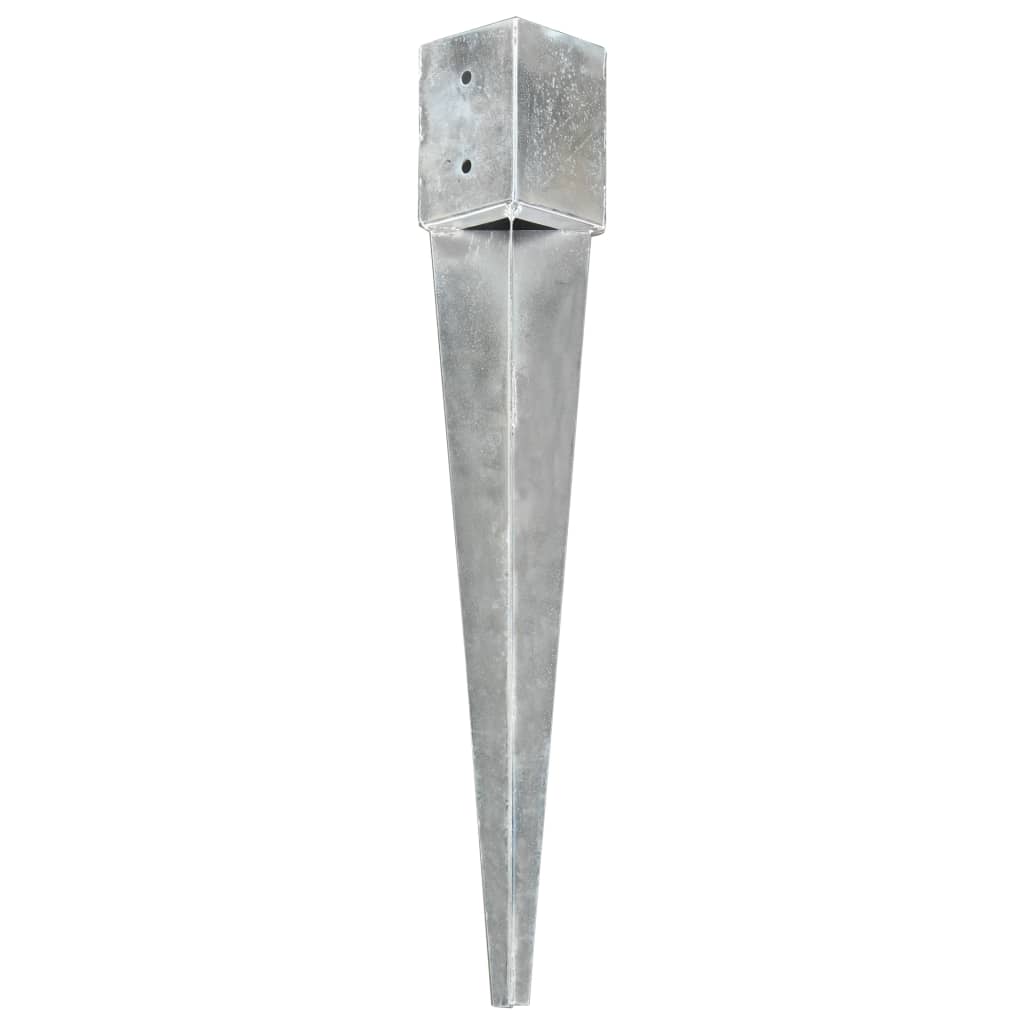 Ground stakes 2 pcs Silver 10x10x76 cm Galvanized steel