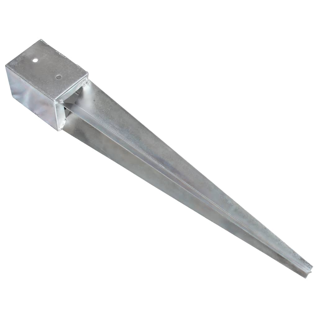 Ground stakes 2 pcs Silver 10x10x76 cm Galvanized steel