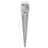 Ground stakes 2 pcs Silver 10x10x76 cm Galvanized steel