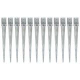 Ground stakes 12 pcs Silver 10x10x91 cm Galvanized steel