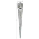 Ground stakes 12 pcs Silver 10x10x91 cm Galvanized steel