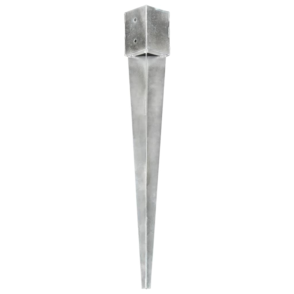 Ground stakes 6 pcs Silver 12x12x89 cm Galvanized steel