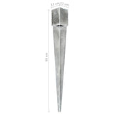 Ground stakes 6 pcs Silver 12x12x89 cm Galvanized steel