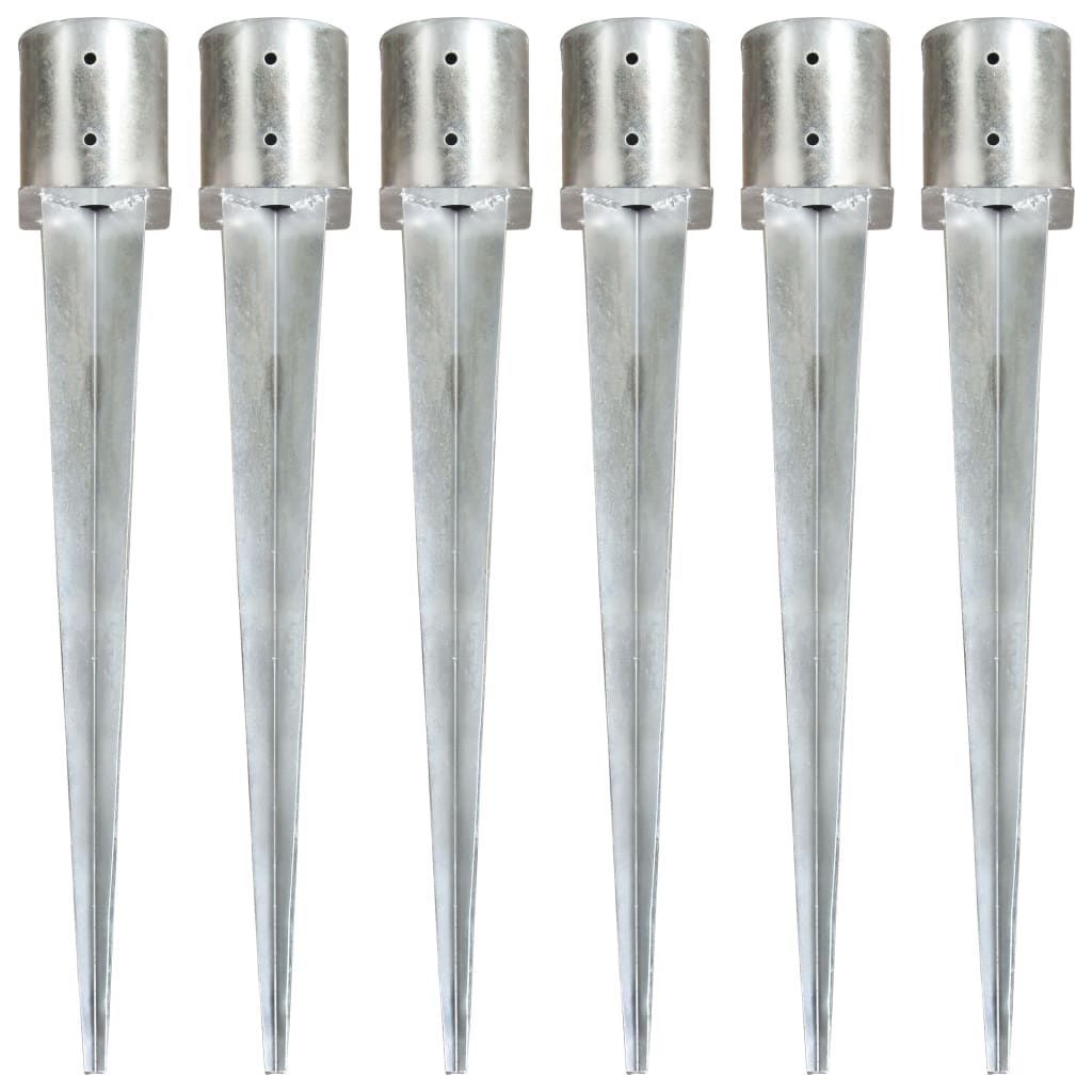 Ground stakes 6 pcs Silver 12x91 cm Galvanized steel