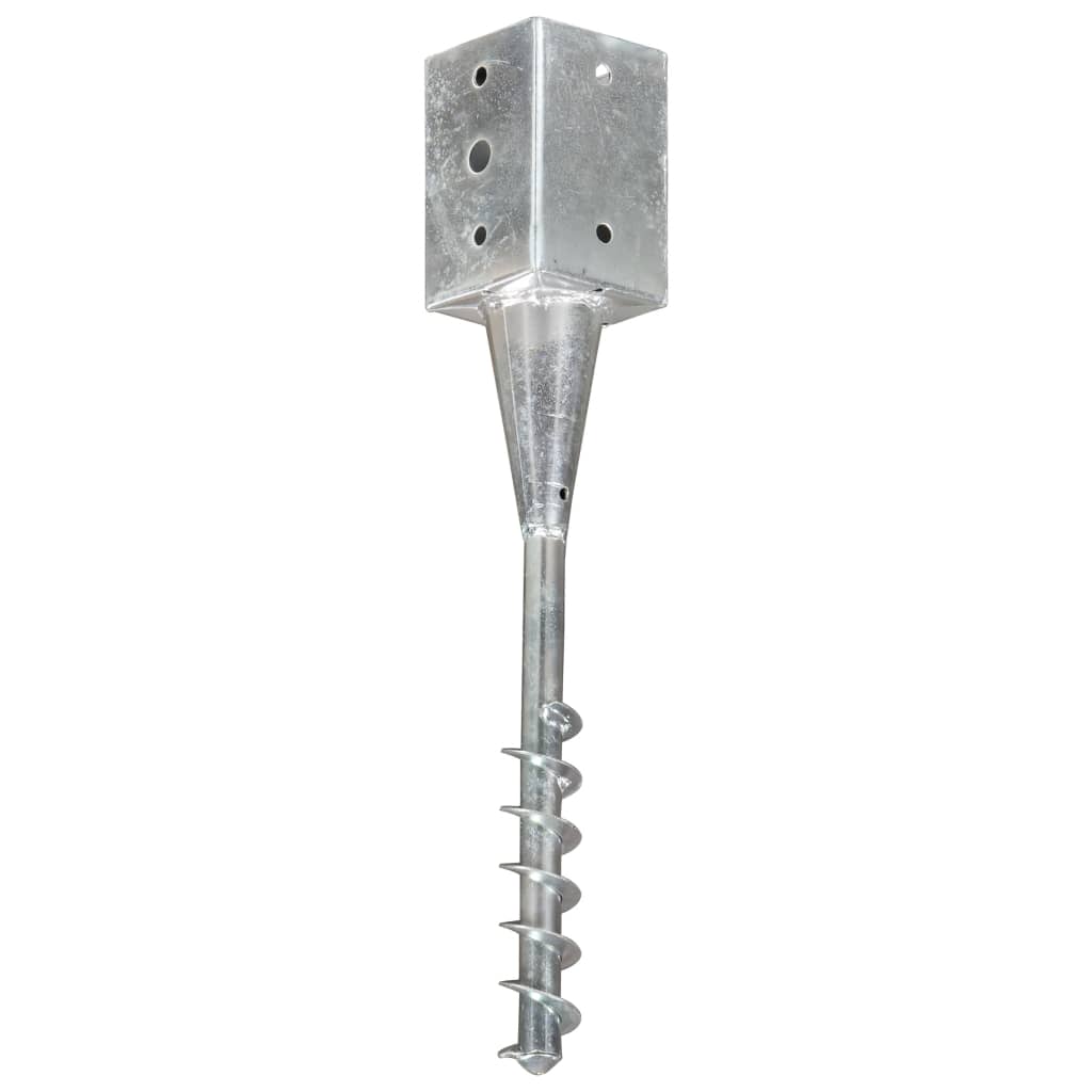 Ground stakes 6 pcs Silver 9x9x56 cm Galvanized steel