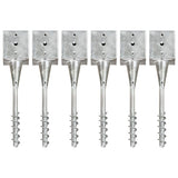 Ground stakes 6 pcs Silver 12x12x56 cm Galvanized steel