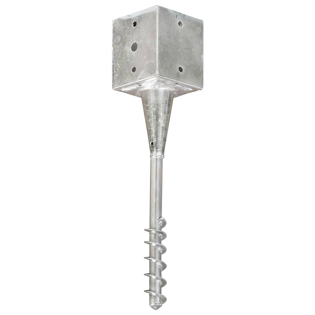 Ground stakes 6 pcs Silver 12x12x56 cm Galvanized steel