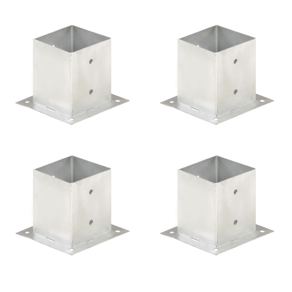 Ancres de poteau 4 pcs Métal galvanisé 121 mm