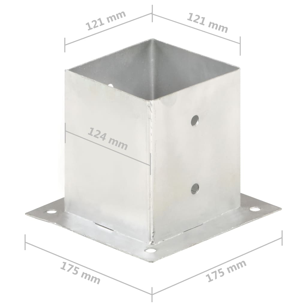 Pfostenanker 4 Stk. Verzinktes Metall 121 mm