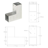 Connecteur de poteau Forme en L Métal galvanisé 71x71 mm