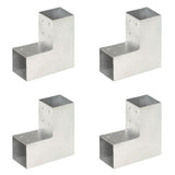 Post Connectors 4 pcs L Shape Galvanized Metal 81x81 mm