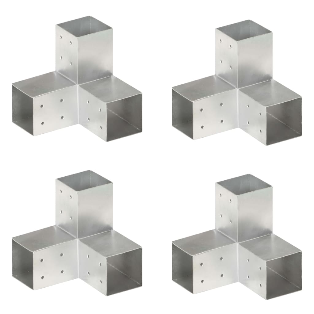 Post Connectors 4 pcs Y Shape Galvanized Metal 81x81 mm