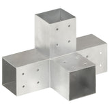 X-Shape Post Connector Galvanized Metal 81x81 mm