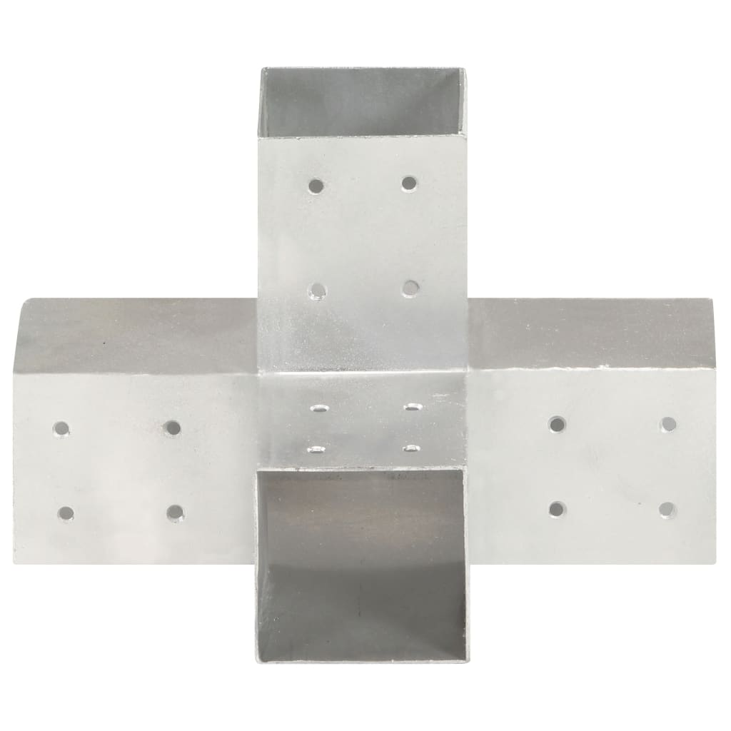 X-Shape Post Connector Galvanized Metal 81x81 mm