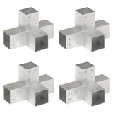 Post Connectors 4 pcs X Shape Galvanized Metal 81x81 mm