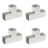 Post Connectors 4 pcs T Shape Galvanized Metal 91x91 mm