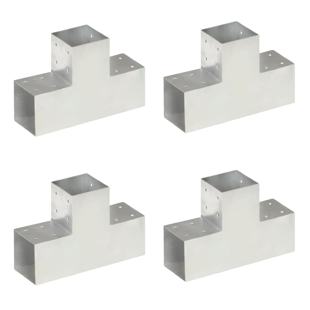 4pcs T Shape Post Connectors Galvanized Metal 101x101mm