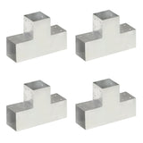 4pcs T Shape Post Connectors Galvanized Metal 101x101mm