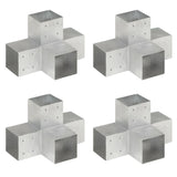 4pcs X Shape Post Connectors Galvanized Metal 101x101mm