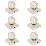 Bouchons de poteau 6 pcs Globe final Acier inoxydable 71x71 mm