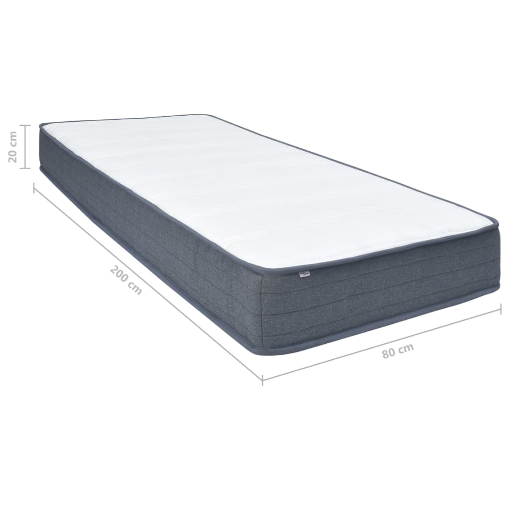 Upholstered box spring mattress 200x80x20 cm