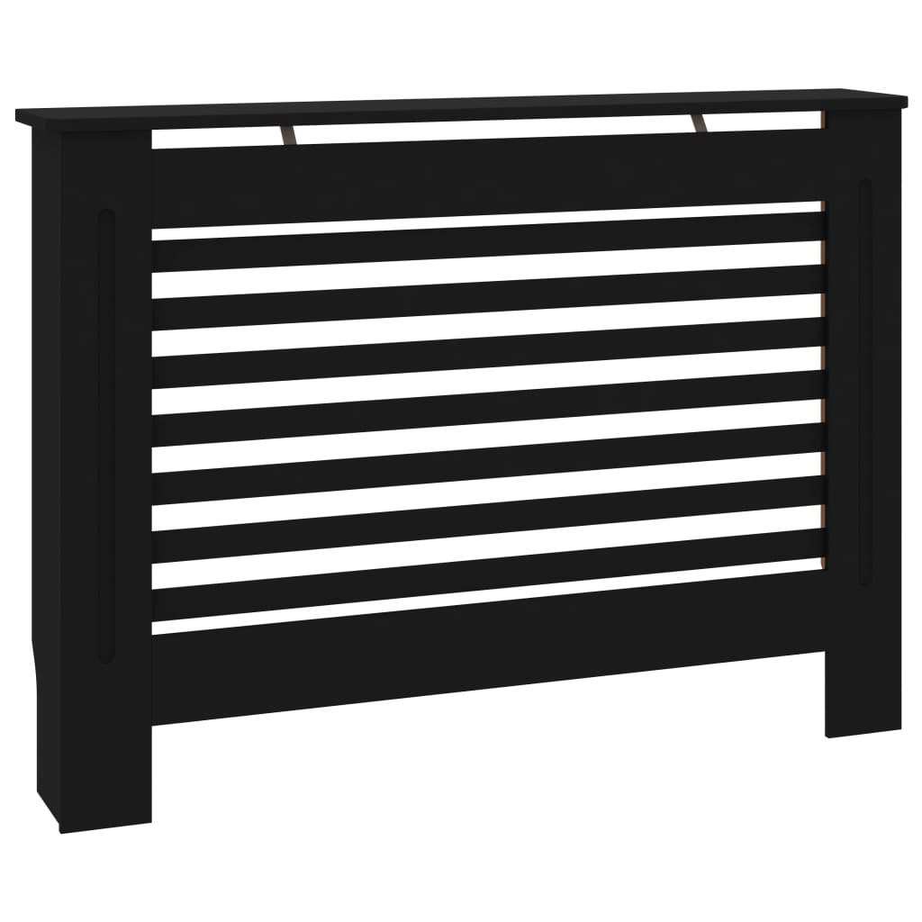 Black radiator cover 112x19x81.5 cm MDF