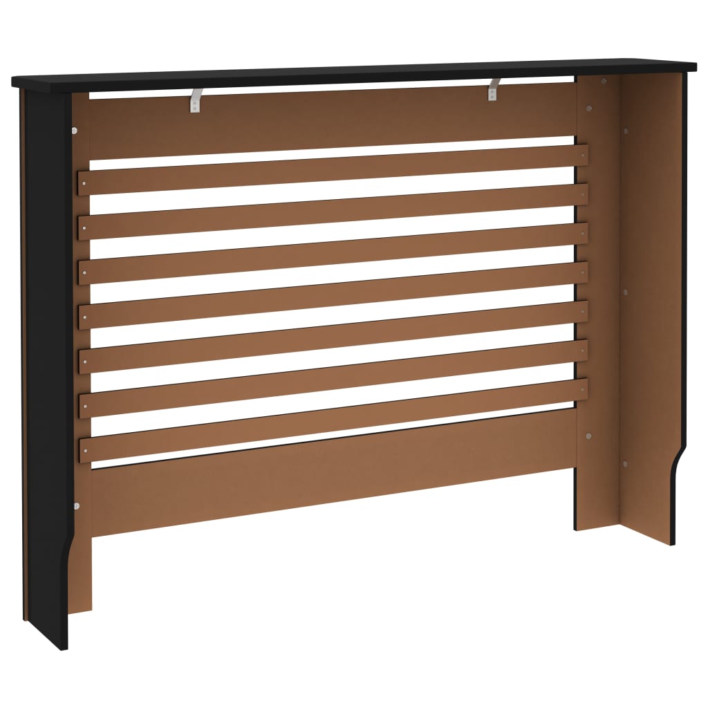 Black radiator cover 112x19x81.5 cm MDF