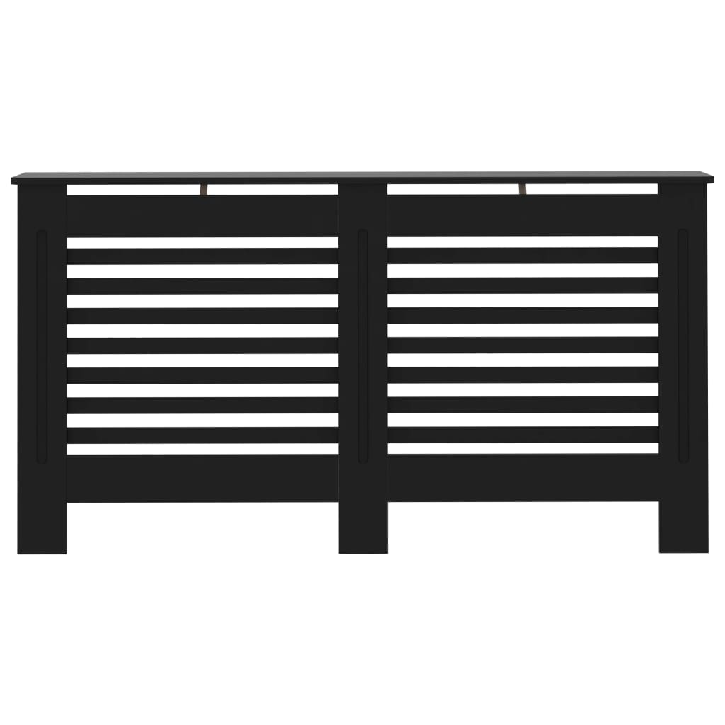 Cache-radiateur noir 152x19x81,5 cm MDF