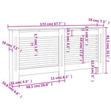 Cache-radiateur anthracite 172x19x81,5 cm MDF