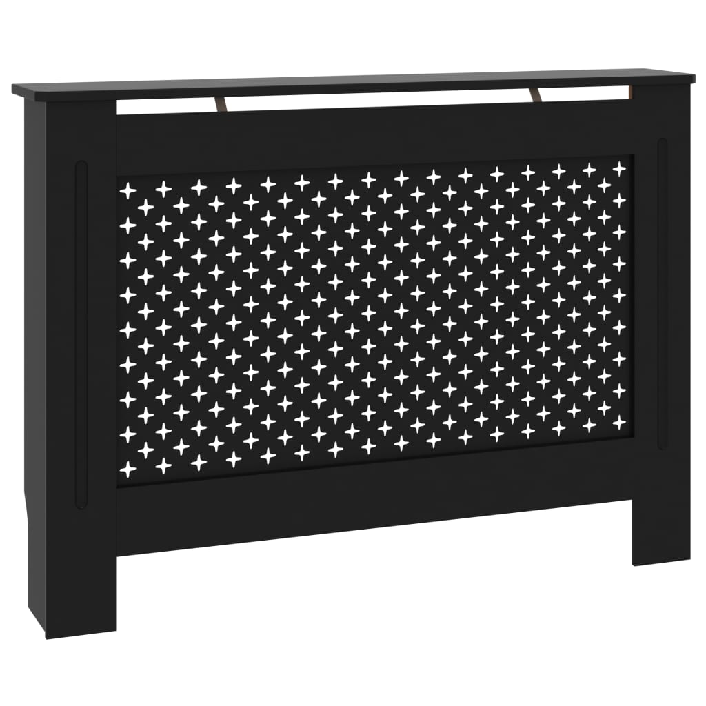 Cache-radiateur noir 112x19x81,5 cm MDF