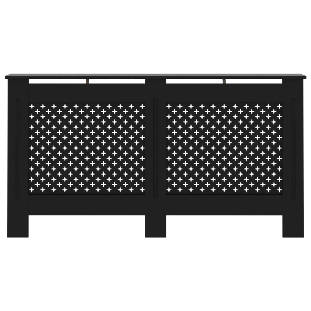 Cache-radiateur noir 152x19x81,5 cm MDF