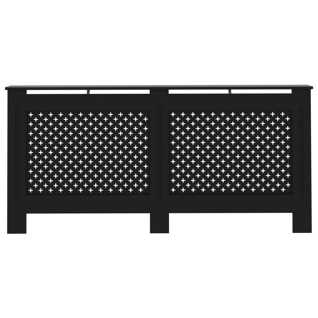 Cache-radiateur noir 172x19x81,5 cm MDF