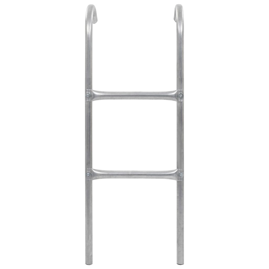 2 Step Trampoline Ladder Steel Silver 102.6cm