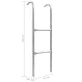 2 Step Trampoline Ladder Steel Silver 102.6cm