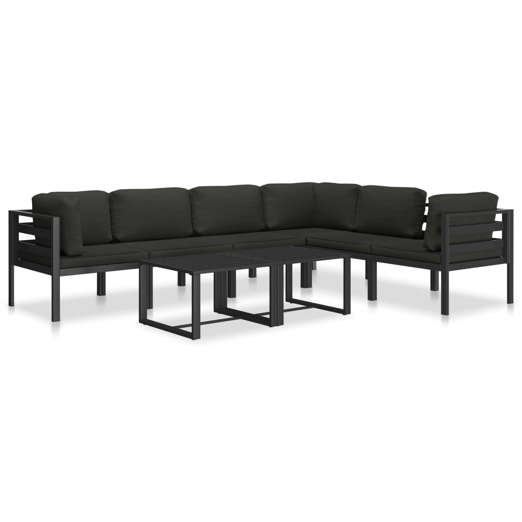 Canapé central sectionnel avec coussins Aluminium Anthracite