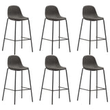 Chaises de bar lot de 6 gris foncé tissu