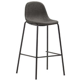 Chaises de bar lot de 6 gris foncé tissu