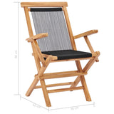 Chaises pliables de jardin lot de 2 Bois teck solide et corde