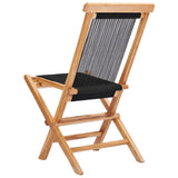 Chaises pliables de jardin lot de 2 Bois teck solide et corde