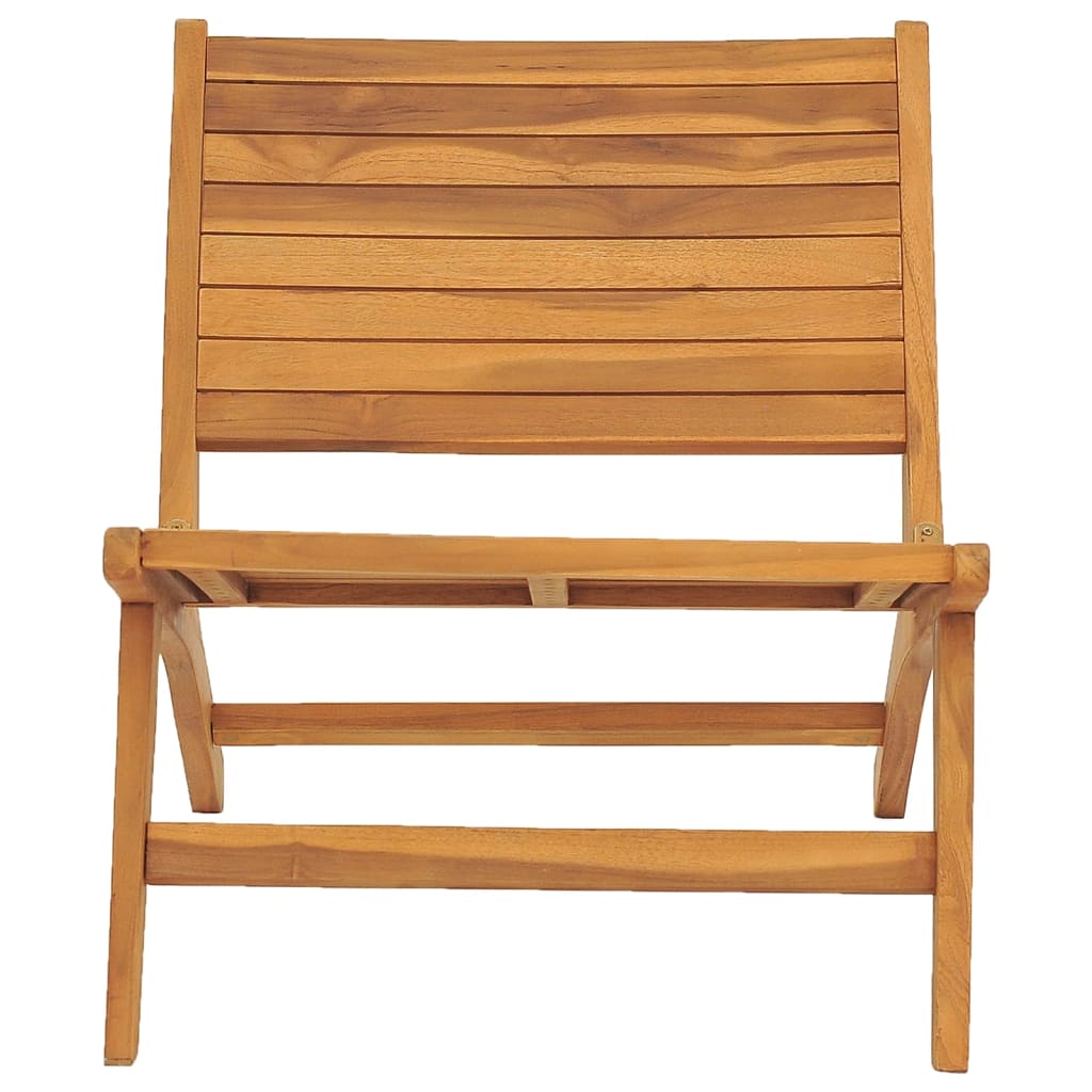 Chaise de jardin avec repose-pied Bois de teck solide